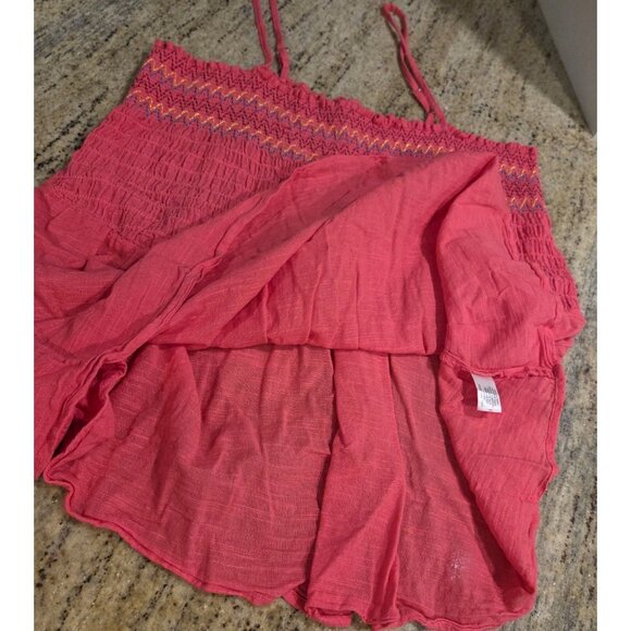Lane Bryant Smocked Pink Classic Square Neck Embroidered Tank Top - Size 18 - Picture 8 of 12